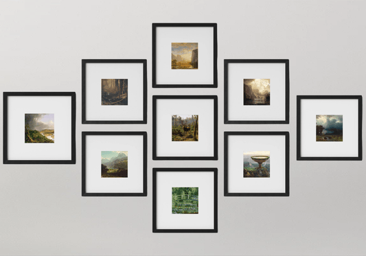 fragileHEIRLOOMS A Nomad's Excursion; Showcase of Nine Prints in 11"x11" Frames, matted