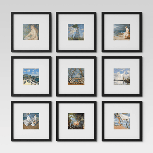 fragileHEIRLOOMS El Playa Pastel; Showcase of Nine Prints in 11"x11" Frames, matted