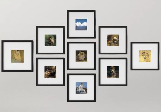 fragileHEIRLOOMS Studies of Love; Showcase of Nine Prints in 11"x11" Frames, matted